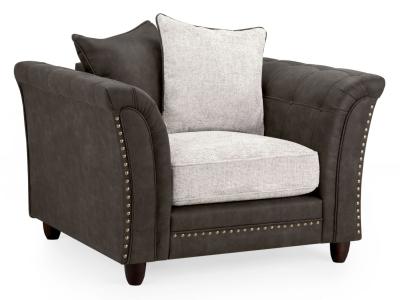 Bella Brown Faux Leather Armchair