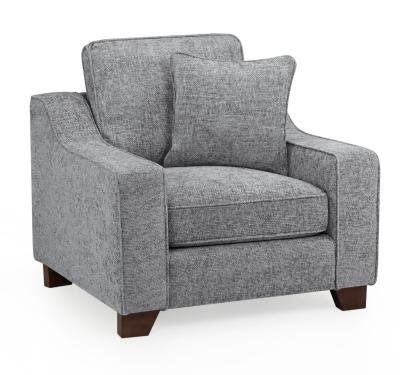 Nebraska Slate Grey Fabric Armchair