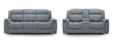 Product photograph of Linden Grey Fabric 3 2 Seater Recliner Sofa from Choice Furniture Superstore