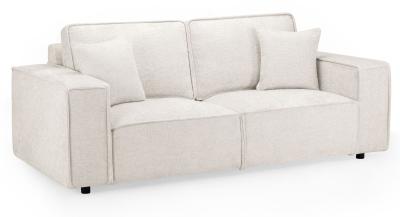 Mary Cream Fabric 3 Seater Sofa