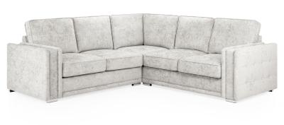 Bentley Silver Fabric Large Corner Sofa Suite