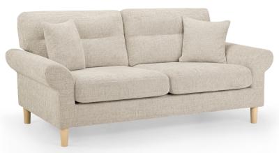 Florence Beige Fabric 3 Seater Sofa