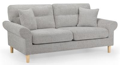 Florence Silver Fabric 3 Seater Sofa