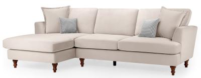 Bari Beige Fabric Left Hand Facing Corner Sofa