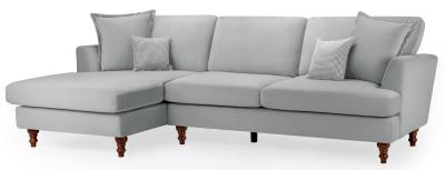 Bari Grey Fabric Left Hand Facing Corner Sofa