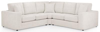 Chestnut Cream Fabric Large Corner Sofa