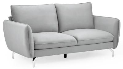 Lavard Grey Plush Velvet Fabric 2 Seater Sofa