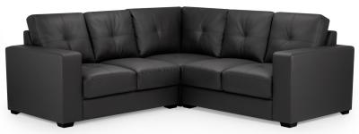 Olivia Black Faux Leather Large Corner Sofa