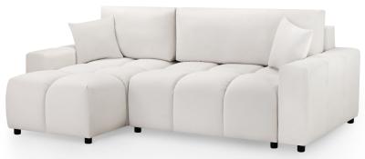 Product photograph of Luki Beige Fabric Left Hand Facing Corner Sofabed With Storage from Choice Furniture Superstore