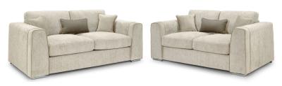 Product photograph of Naples Beige Fabric 3 2 Seater Sofa from Choice Furniture Superstore