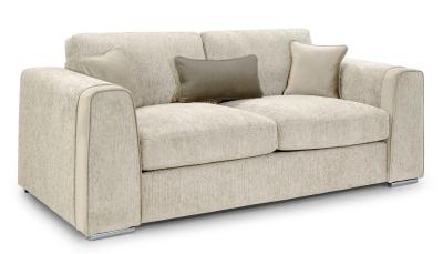 Naples Beige Fabric 3 Seater Sofa