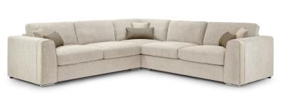 Naples Beige Fabric Large Corner Sofa