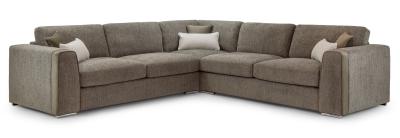 Naples Mocha Fabric Large Corner Sofa