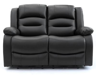 Alva Black Faux Leather Electric Recliner 2 Seater Sofa