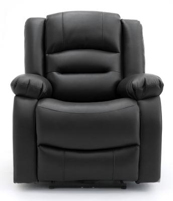 Alva Black Faux Leather Electric Recliner Armchair