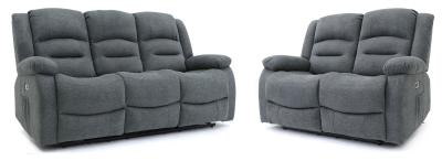 Product photograph of Alva Graphite Fabric Electric Recliner 3 2 Seater Sofa from Choice Furniture Superstore