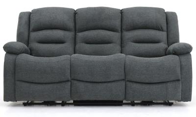 Alva Graphite Fabric Electric Recliner 3 Seater Sofa