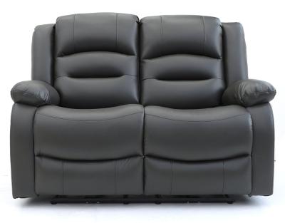 Alva Grey Faux Leather Electric Recliner 2 Seater Sofa