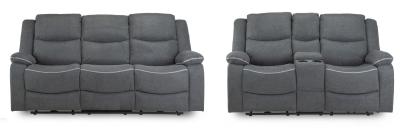 Product photograph of Harald Graphite Fabric Electric Recliner 3 2 Seater Sofa from Choice Furniture Superstore