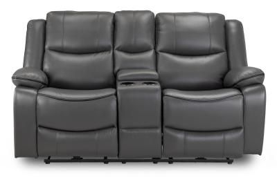 Harald Grey Faux Leather Electric Recliner 2 Seater Sofa