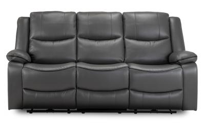 Harald Grey Faux Leather Electric Recliner 3 Seater Sofa