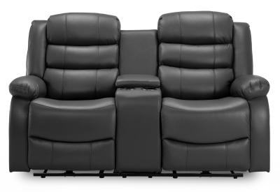 Otto Black Faux Leather Electric Recliner 2 Seater Sofa