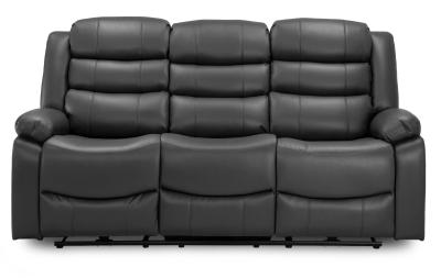 Otto Black Faux Leather Electric Recliner 3 Seater Sofa