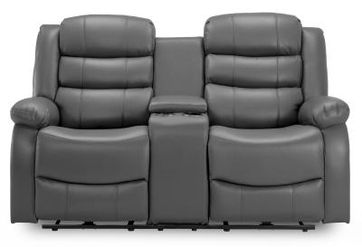 Otto Grey Faux Leather Electric Recliner 2 Seater Sofa