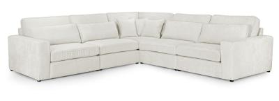 Kiana Ivory Fabric Modular Large Corner Sofa