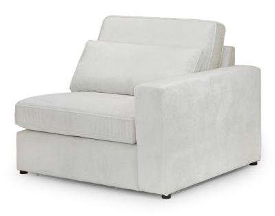 Product photograph of Kiana Ivory Fabric Right Hand Facing Modular Arm Chair from Choice Furniture Superstore
