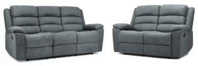 Product photograph of Sable Grey Fabric 3 2 Seater Recliner Sofa from Choice Furniture Superstore