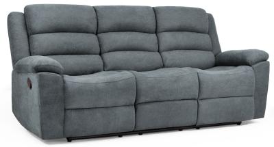 Sable Grey Fabric 3 Seater Recliner Sofa