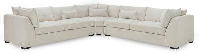 Monaco Stone Fabric Large Corner Sofa