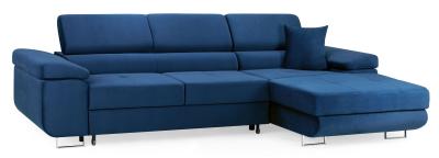 Torezio Blue Fabric Right Hand Facing Pull Out Corner Sofabed