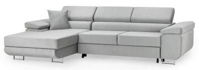 Torezio Grey Fabric Left Hand Facing Pull Out Corner Sofabed