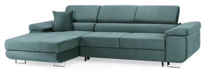 Torezio Teal Fabric Left Hand Facing Pull Out Corner Sofabed