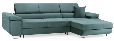 Torezio Teal Fabric Right Hand Facing Pull Out Corner Sofabed