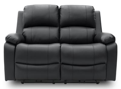 Axel Black Faux Leather Electric Recliner 2 Seater Sofa