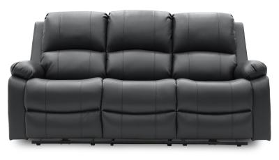 Axel Black Faux Leather Electric Recliner 3 Seater Sofa