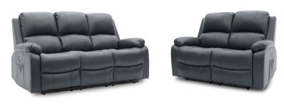 Axel Grey Faux Leather Electric Recliner 32 Seater Sofa