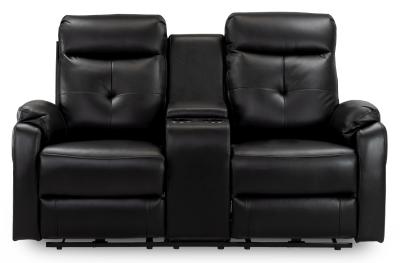 Product photograph of Jonas Black Faux Leather Electric Recliner 2 Seater Sofa from Choice Furniture Superstore