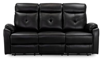 Jonas Black Faux Leather Electric Recliner 3 Seater Sofa