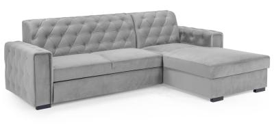 Reva Grey Fabric Right Hand Facing Pull Out Corner Sofabed With Storage