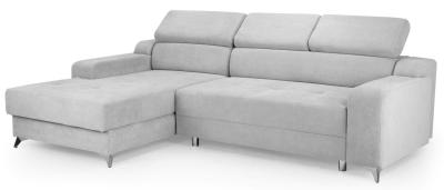 Dahlia Grey Fabric Left Hand Facing Corner Sofabed With Storage