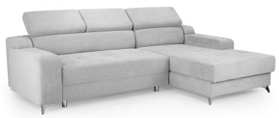 Dahlia Grey Fabric Right Hand Facing Corner Sofabed With Storage