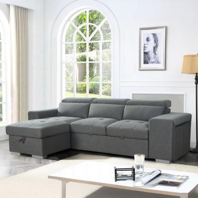 Artemis Grey Fabric Pull Out Universal Corner Sofabed