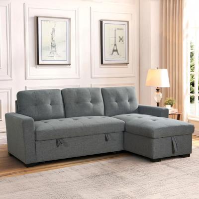 Alder Grey Fabric Pull Out Universal Corner Sofabed