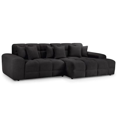 Jacob Black Fabric Corner Sofa Rhf