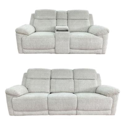 Owen Electric Recliner Sofa Set - Cream Fabric - 3+2 Seater
