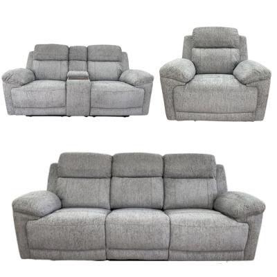 Owen Electric Recliner Sofa Set - Grey Fabric - 3+2+1 Seater